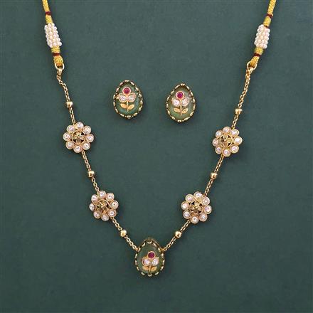 Antique Delicate Necklace with Matte Gold Plating