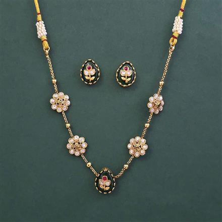 Antique Delicate Necklace with Matte Gold Plating