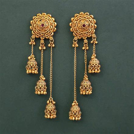 Antique Classic Earring With Matte Gold Plating
