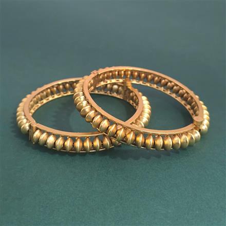 Antique 2 Pc Openable Bangles with Matte Gold Plating