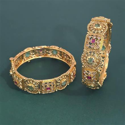 Antique 2 Pc Openable Bangles with Gold Plating