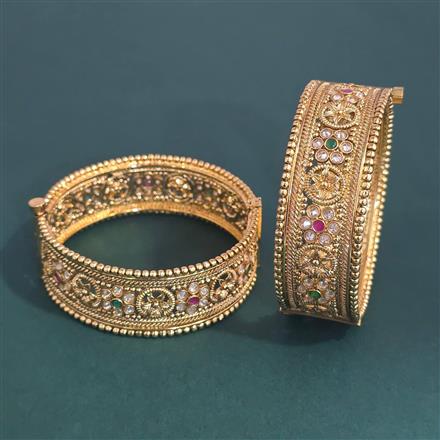 Antique 2 Pc Openable Bangles with Gold Plating
