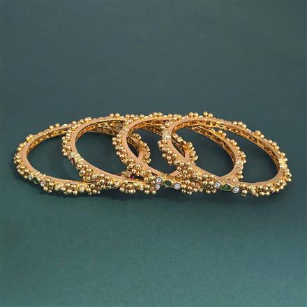 Antique Classic Bangles With Matte Gold Plating