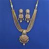 Antique Moti Necklace with Matte Gold Plating