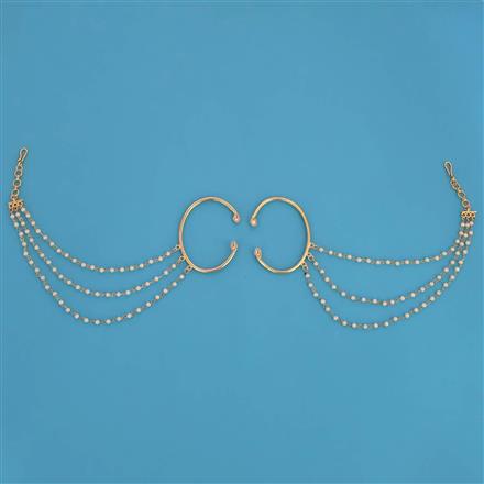 Antique Moti Ear Chain With Gold Plating