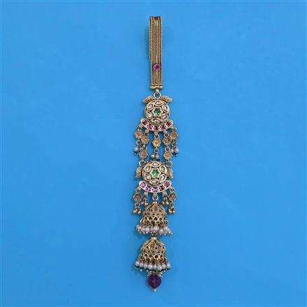 Antique Moti Jhuda with Matte Gold Plating