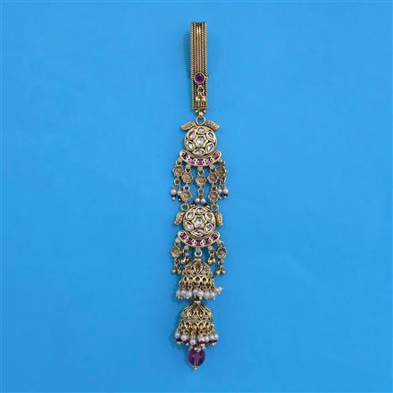 Antique Moti Jhuda with Matte Gold Plating