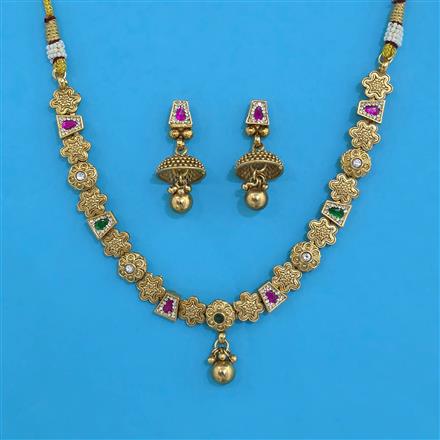 Antique Classic Necklace with Matte Gold Plating
