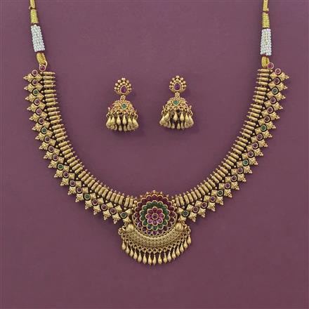 Antique Classic Necklace with Matte Gold Plating