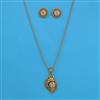 Antique Classic Pendant Set with Matte Gold Plating