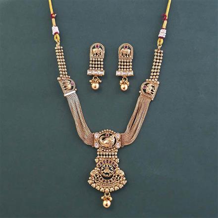 Antique Classic Necklace with Matte Gold Plating