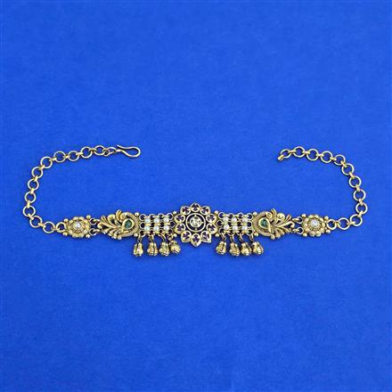 Antique Adjustable Baju Band with Matte Gold Plating