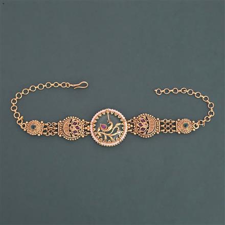 Antique Adjustable Baju Band with Matte Gold Plating