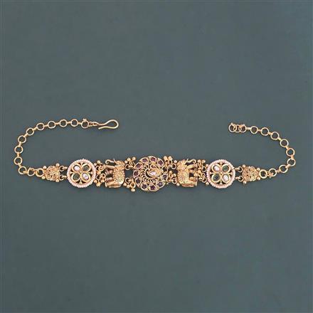 Antique Adjustable Baju Band with Matte Gold Plating