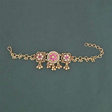 Antique Adjustable Bracelet with Matte Gold Plating