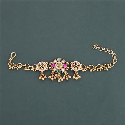 Antique Adjustable Bracelet with Matte Gold Plating