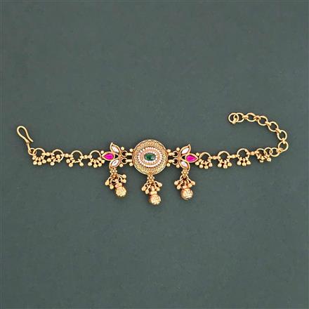 Antique Adjustable Bracelet with Matte Gold Plating