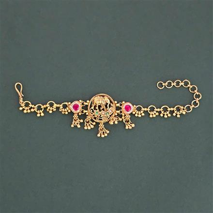 Antique Adjustable Bracelet with Matte Gold Plating