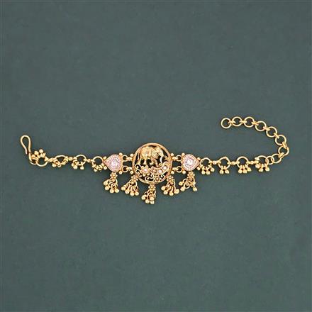 Antique Adjustable Bracelet with Matte Gold Plating