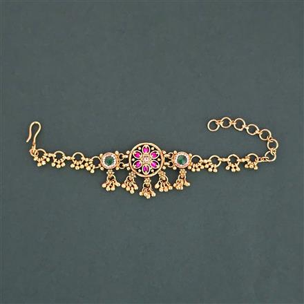 Antique Adjustable Bracelet with Matte Gold Plating