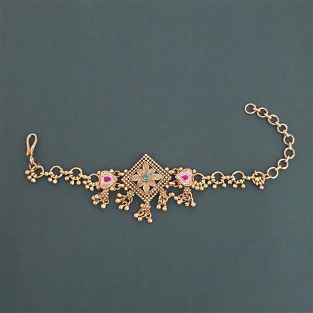 Antique Adjustable Bracelet with Matte Gold Plating