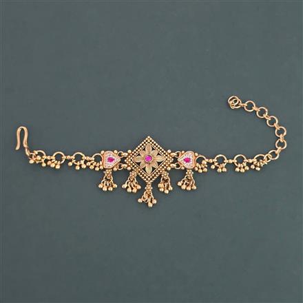Antique Adjustable Bracelet with Matte Gold Plating