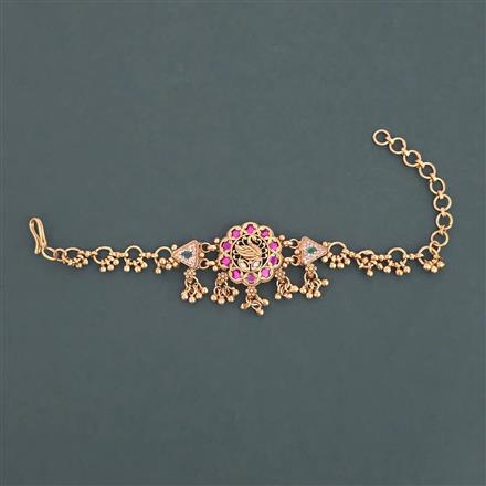 Antique Adjustable Bracelet with Matte Gold Plating