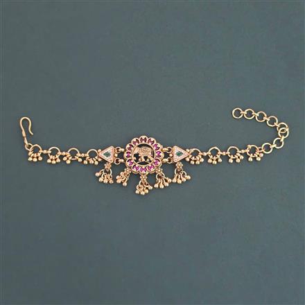 Antique Adjustable Bracelet with Matte Gold Plating