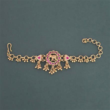Antique Adjustable Bracelet with Matte Gold Plating