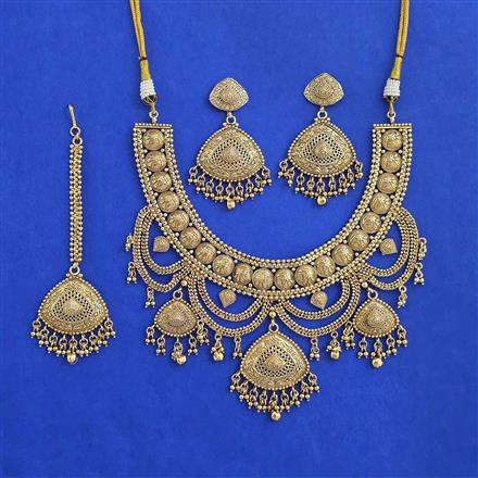 Antique Plain Gold Necklace with Gold Plating