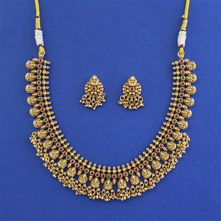 Antique Temple Necklace with Matte Gold Plating