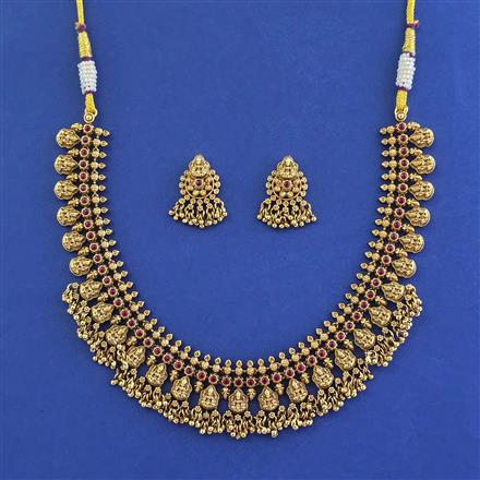 Antique Temple Necklace with Matte Gold Plating