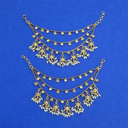 Antique Moti Ear Chain with Gold Plating