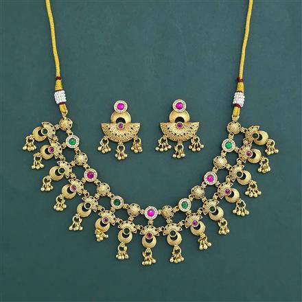 Antique Classic Necklace with Matte Gold Plating