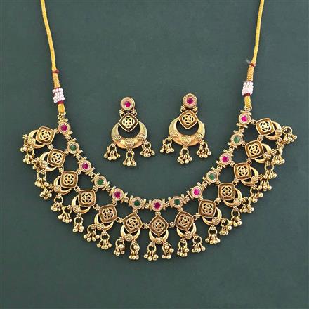 Antique Classic Necklace with Matte Gold Plating