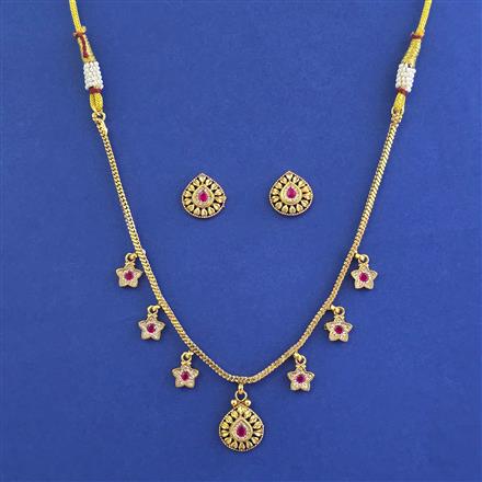 Antique Delicate Necklace With Matte Gold Plating