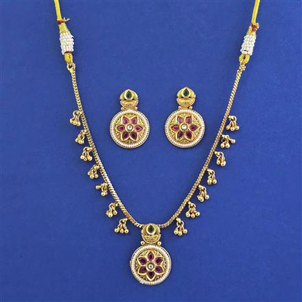 Antique Classic Necklace With Matte Gold Plating