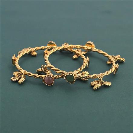 Antique 2 Pc Classic Bangles with Gold Plating