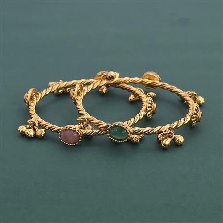 Antique 2 Pc Classic Bangles with Gold Plating