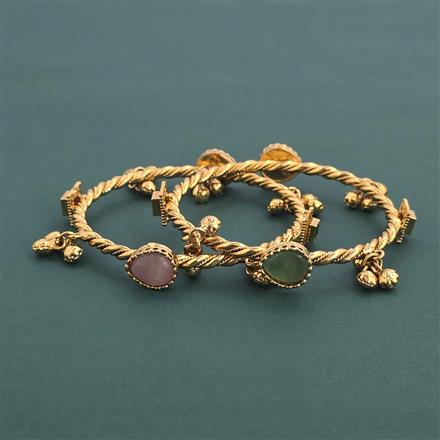 Antique 2 Pc Classic Bangles with Gold Plating