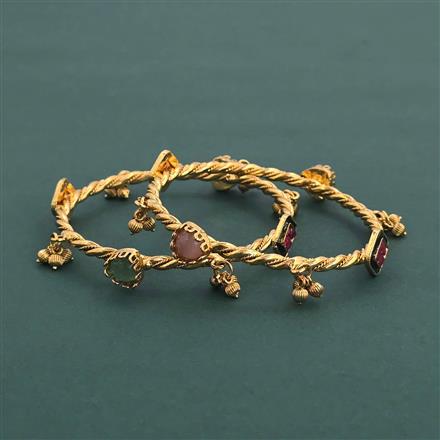 Antique 2 Pc Classic Bangles with Gold Plating