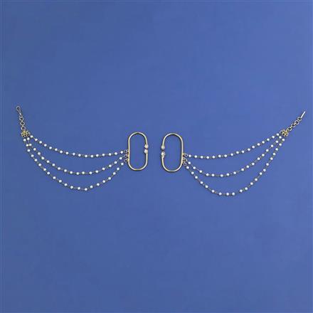 Antique Moti Ear Chain With Mehndi Plating