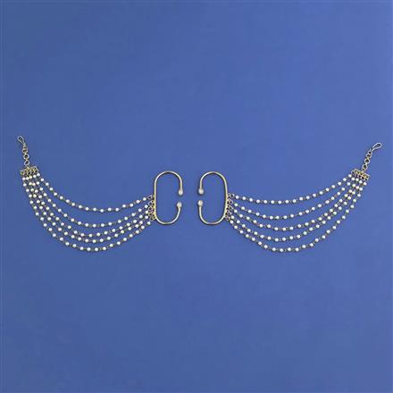 Antique Moti Ear Chain With Mehndi Plating