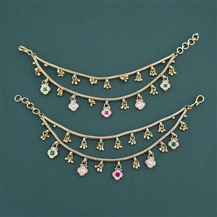 Antique Classic Ear Chain with Matte Gold Plating