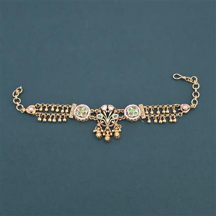 Antique Adjustable Bracelet with Matte Gold Plating