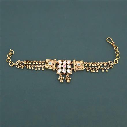 Antique Adjustable Bracelet with Matte Gold Plating