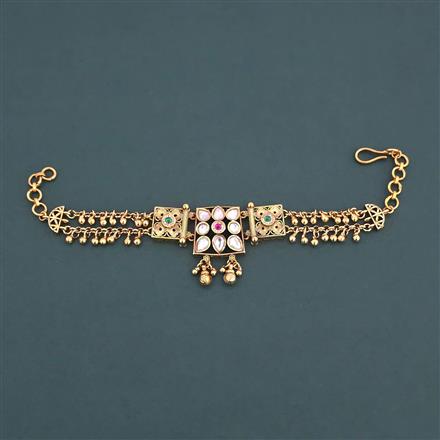 Antique Adjustable Bracelet with Matte Gold Plating