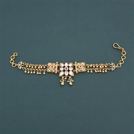 Antique Adjustable Bracelet with Matte Gold Plating