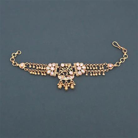 Antique Adjustable Bracelet with Matte Gold Plating