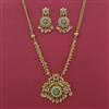 Antique Moti Pendant Set with Matte Gold Plating